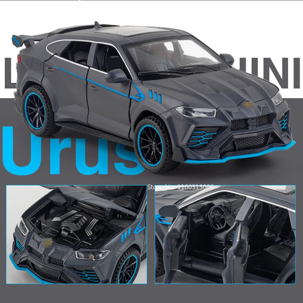 1:32 Scale Lambor URUS Sian Metal Model Car Diecast Toys Doors Opened Sports Car Music Light Vehicles Toy Boys Collectible Gifts