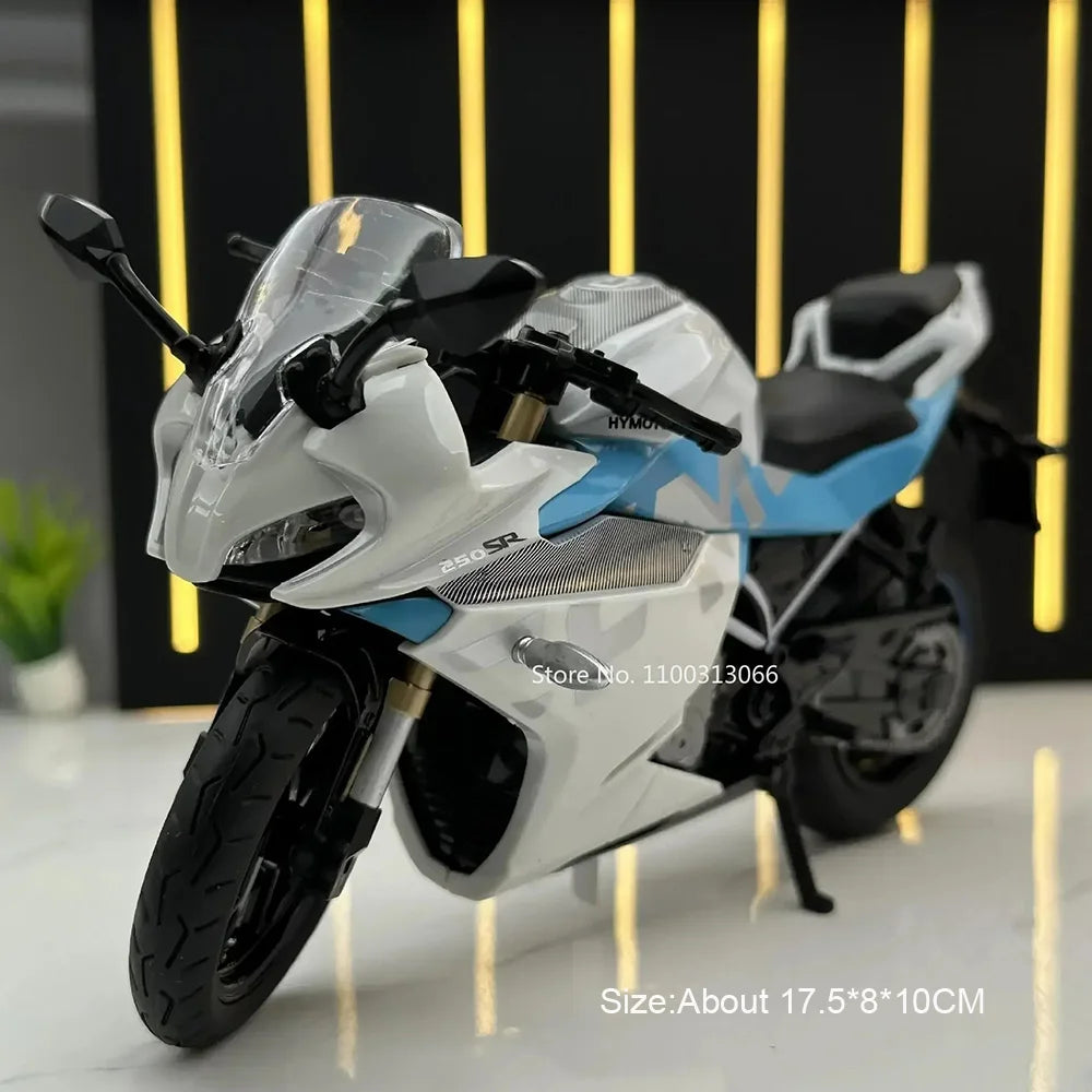 1:12 1199 Spring Breeze 250 SR Motorcycle Models Cars Alloy Diecast Toys Light Music Wheel Turned Motorcycles Vehicle Kids Gifts