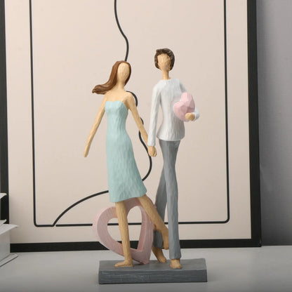 1pc Abstract Couple Character Ornament, Resin Statue ArtCraft, For Bookshelf Home Living Room Office Cafe DecorRoom Tabletop Dis