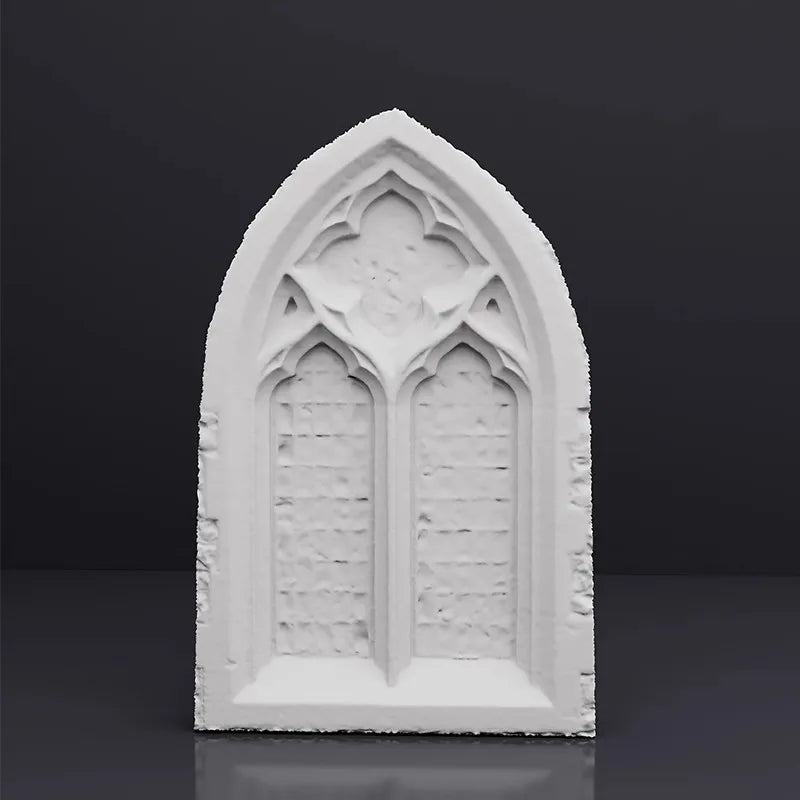 Church Window Plaster Bas-Relief Sculpture Nordic Home Decor Art Modern Ornament Desktop Display Aesthetic Room Decor