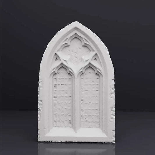 Church Window Plaster Bas-Relief Sculpture Nordic Home Decor Art Modern Ornament Desktop Display Aesthetic Room Decor