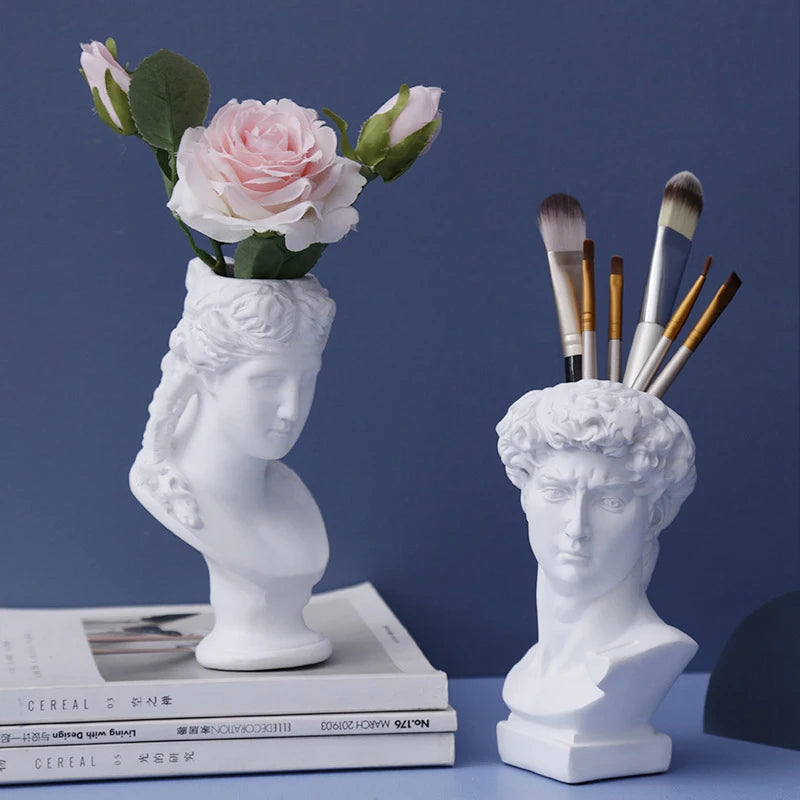 Statues et Figurines Sculptures, décoration de maison moderne, salon, Table, bureau, grand Vase en gypse David de 30cm