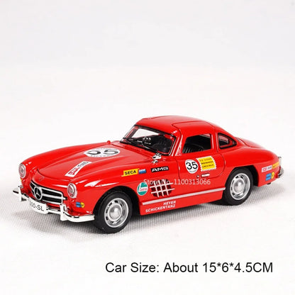 1:32 Alloy Diecast 300SL Toys Models Cars with Light Music Miniature Vintage Car Doors Opened Vehicles for Child Adult Gifts