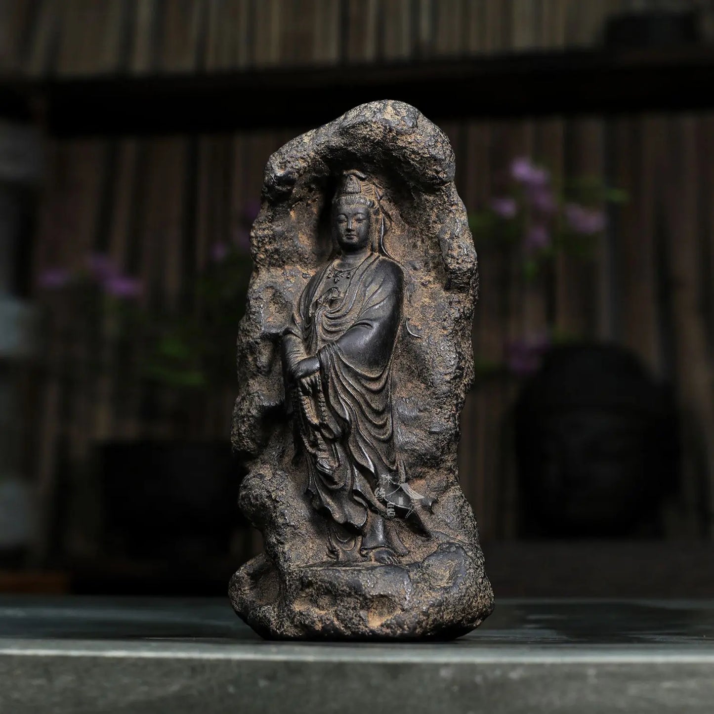 Puci Guanyin Zen Decorative Buddha Ornaments Retro Home Living Room Study Tea Room Table Decoration Accessories Art Figurine