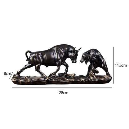 Statue d'ours et de taureau Feng Shui, figurine de taureau, Collection de sculptures de vache animale