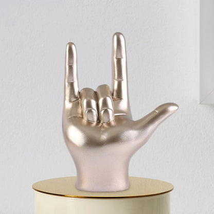 Statue de geste de doigt Love You, Figurine de roche sur la main, Sculpture de geste musical pour chambre à coucher, bureau, décoration de la maison