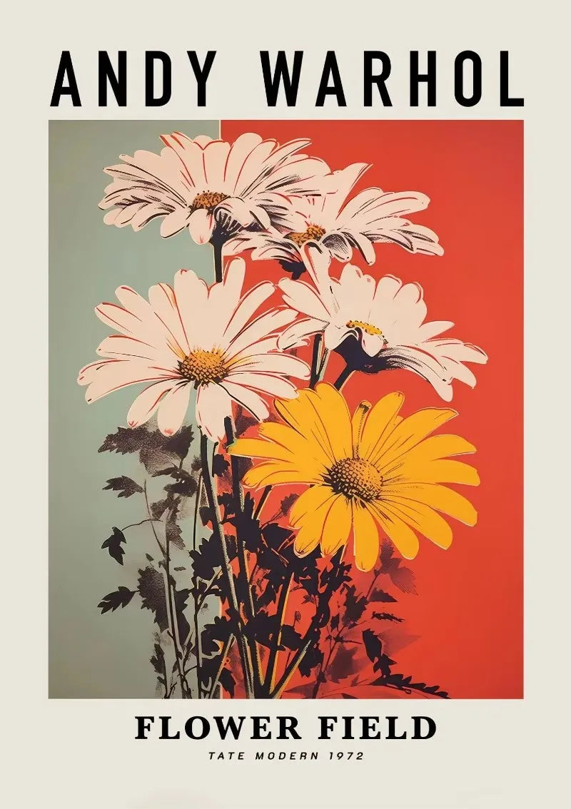 Andy Warhol Artwork Flowers Tulip Sunflowers Daisies Peony Abstract Poster Canvas Paintings Wall Art Pictures Home Decor