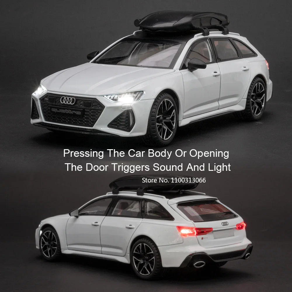 1/24 Scale RS6 Alloy Diecast Car Models Toy 6 Doors Opened Wheel with Pull Back Decoration Cars Kids  Boys Gifts Presents