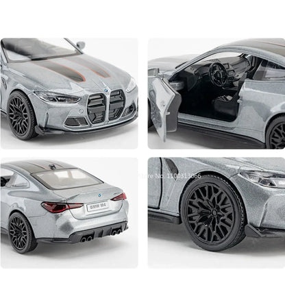 1:36 BMW M4 CSL Chevrolet Camaro 1969 Cars Toys Model Alloy Rubber Tires Miniature Car 2 Doors Opened Vehicle Toddler Kids Gifts