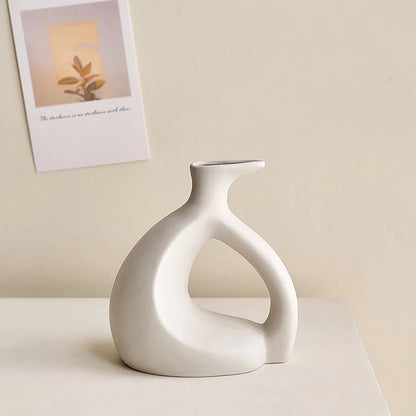 Abstract Art Ceramic White  Vase Nordic Minimalist Decoration  Living Room Decoration Home Vase
