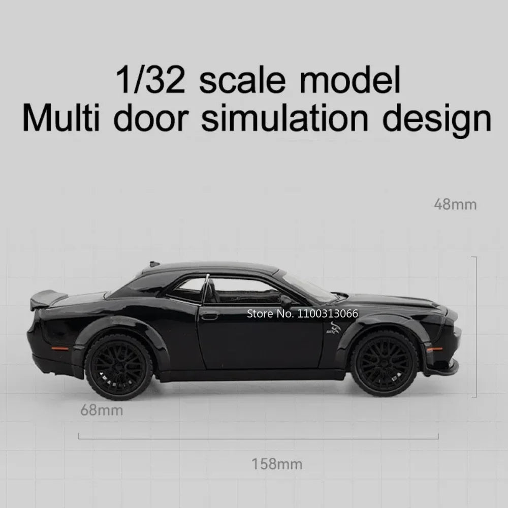 1:32 Scale Challenger SRT Demon HellCat Cars Toy Models Alloy Sports Car Light Sound Police Car Model Toy Kids Collection Gifts