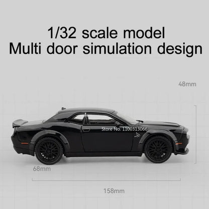 1:32 Scale Challenger SRT Demon HellCat Cars Toy Models Alloy Sports Car Light Sound Police Car Model Toy Kids Collection Gifts