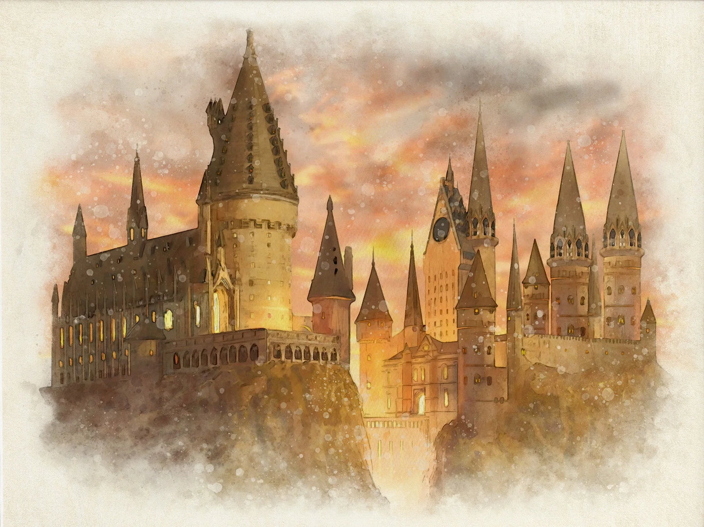 Wizard Inspired H-Hogwarts Poster Owl Magical School Castle Pumpkin House Canvas Painting Nursery Wall Art Kids Room Home Decor