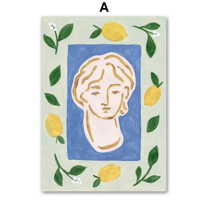 Women's Statue Unicorn Clothes Food Abstract Wall Art Canvas Oil Painting Posters And Prints Wall Pictures For Living Room Decor