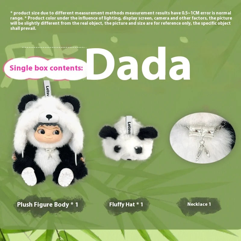 Wakuku Blind Box Fuzzy Trendy Fun Party Series And Wakuku Panda Elevator Action Figure Doll Bag Surprise Bag Pendant Doll Gift