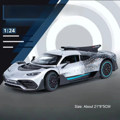 1:24 Scale Alloy GLS63 ONE Diecast Model Toy Cars With Music Light Vehicles Models Rubber Tires Car Toys for Boys Festival Gifts