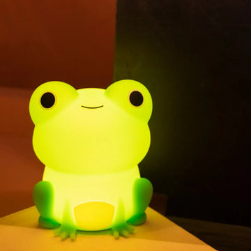 Cute Silicone Frog LED Night Light Touch Sensor Dimmable Timer USB Rechargeable Bedside Lamp For Children Baby Bedroom Decor