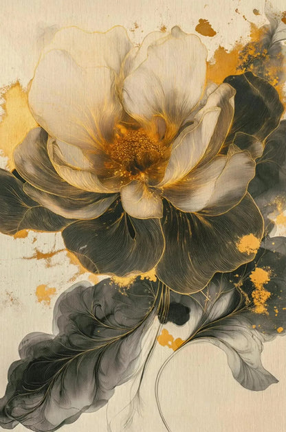 Neutral Modern Plant Art Abstract Minimalist Beige Black Flower Poster Canvas Printing Living Room Bedroom Home Decoration Gift