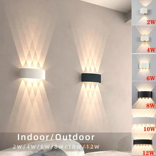 LED Aluminium Wall Light AC110V-220V Outdoor Waterproof Home Decoration Up Down Wall Interior Lamp Living Room Bedroom 2-12W