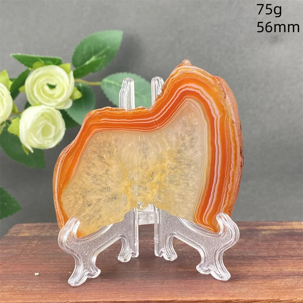 Natural Red Agate Crystal Cavity Stone - Energy Healing Reiki Meditation Beautiful Home Decor Gift for Prayer