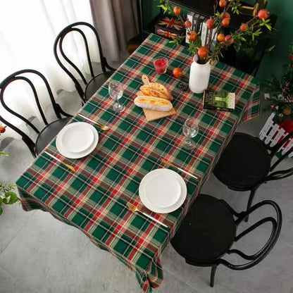 Rectangular Checkered Tablecloth Christmas New Year Holiday Home Dining Tablecloth Picnic Cloth  Round Tablecloth  Nappe Sirene