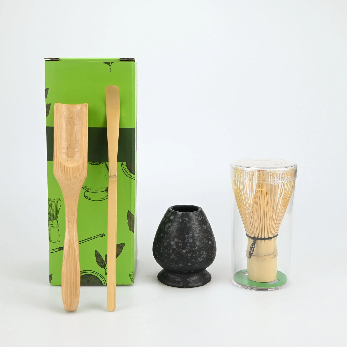 4PCS/Set Japanese-style Matcha Tool Set, Chasen Stand, Tea Scoop, Tea whisk Holder, Bamboo Accessories, Tea Whisking Tools