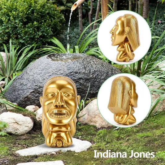 Statue de fertilité dorée d'Indiana Jones, Sculpture d'idole de fertilité en résine avec échelle oculaire, accessoires de Cosplay des Raiders de l'arche perdue