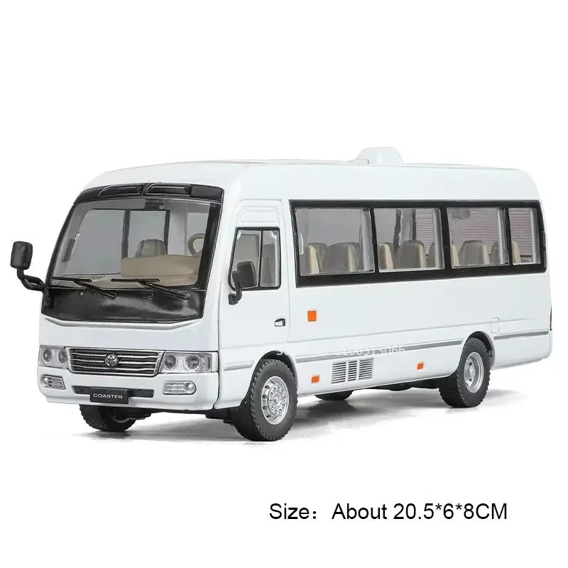 1:24 Alphard Coaster Model Cars Alloy Toy Doors Opened MPV Models with Light Music Vehicle for Kids Birthday Gift Decoration Toy