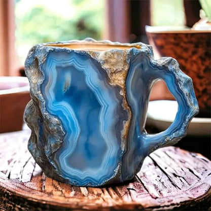 Hot Natural Resin Mineral Crystal Coffee Cups Colorful Large-Capacity Agate Crystal Cups Household Necessities