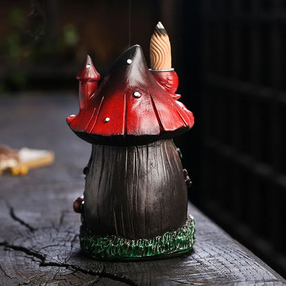 Bougie de maison en forme de champignon de noël en résine, poêle d'aromathérapie, Conception artistique, poêle à encens à reflux de Style nordique, artisanat