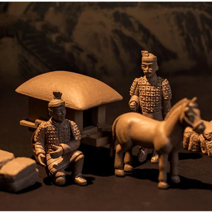 Xi 'an Miniaturisiertes Terrakotta-Krieger-Set, DIY-Mikrolandschaft, Dekoration, Vintage, kleine Ornamente, Accessoires, Miniaturen, PVC
