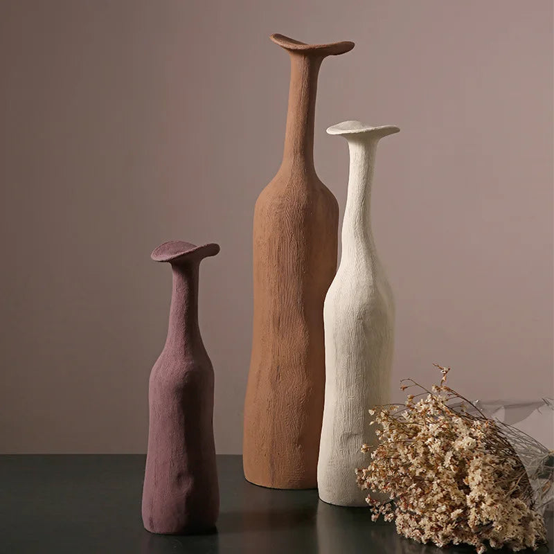 Grand vase en céramique pour fleurs et plantes, artisanat en céramique, accessoires de décoration pour la maison, vase cinq couleurs pour la cuisine