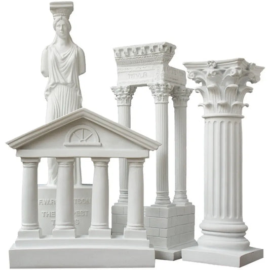 Architekturmodell, römische Säule, griechischer Tempel, Gebäude, Heimdekoration, europäische dekorative Gipssäule, Harzskulptur