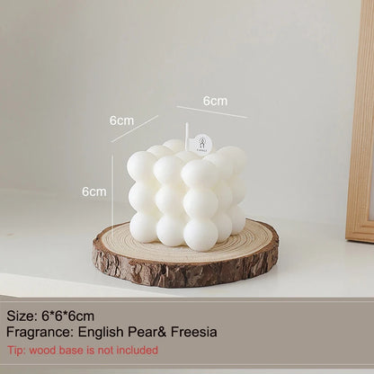 Rubik's Cube Scented Aromatic Candles Soy Wax Candles White English Pear & Freesia Aromatherapy Candle Wedding Home Decoration