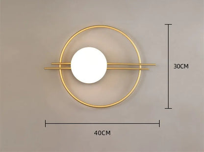 Modern led Wall Lamp Gold/Black Round Wall Light Creative Background Wall Lamps Bedroom Bedside Living Room LED Wall Sconce Lamp