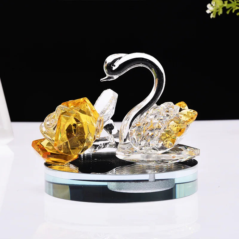 Auto Supplies Wholesale Crystal Swan Perfume Dashboard Ornament Car Rose Crystal Decoration Ornament Home AccessoriesHome Decor