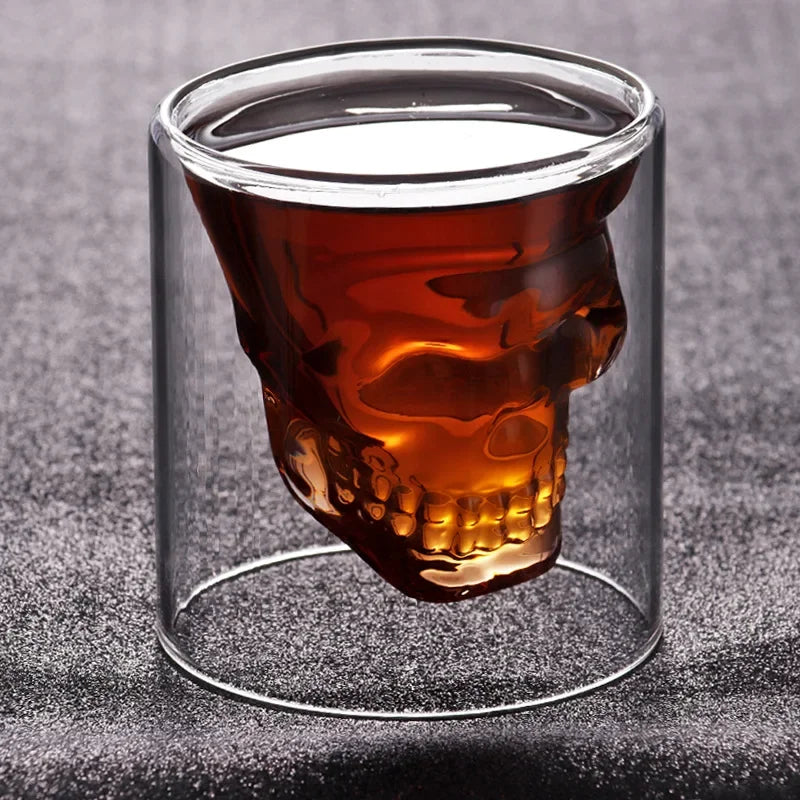 Skull Glass Cups 25/75/150/250ml Crystal Clear Creative Designer Party Bar Vodka Beer Drinking Glasses Unique Novelty Gift