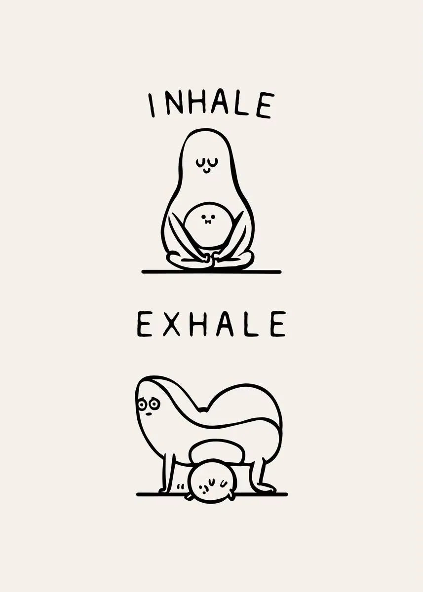 Inhale Exhale Poster Llama Sloth Husky Bulldog Dachshund Canvas Printing For Home Living Room Wall Decoration Frameless Painting
