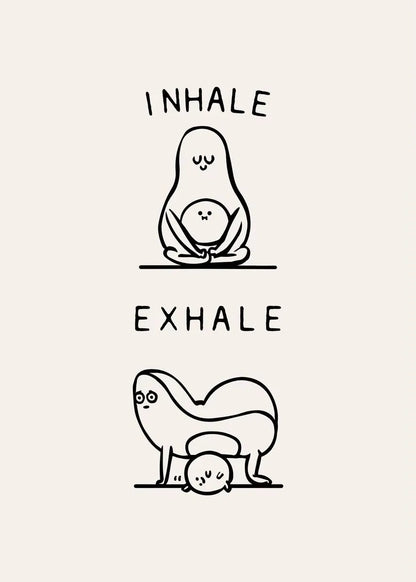 Inhale Exhale Poster Llama Sloth Husky Bulldog Dachshund Canvas Printing For Home Living Room Wall Decoration Frameless Painting