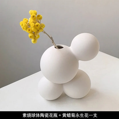 Livetai Wabi-Sabi Ceramic Abstract Sculpture,Handmade Irregular Decorative Ornament for Modern Home Decor, Bookshelf, Bar,