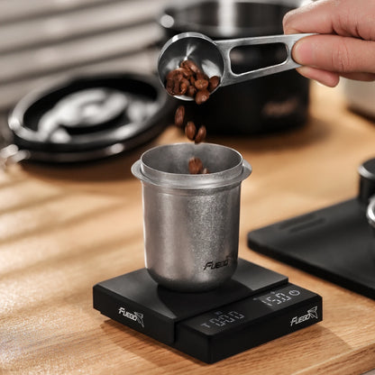Fuego 58 mm Dosierbecher, Espresso-Kaffee-Dosierbecher, kompatibel mit 58 mm Siebträger, 304 Edelstahl-Espressomaschinen-Zubehör