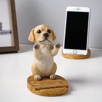 Simple Creative Phone Holder Living Room Decor Ornaments Chihuahua Dog Statue Desk Decoration Home Figures Office Accessories
