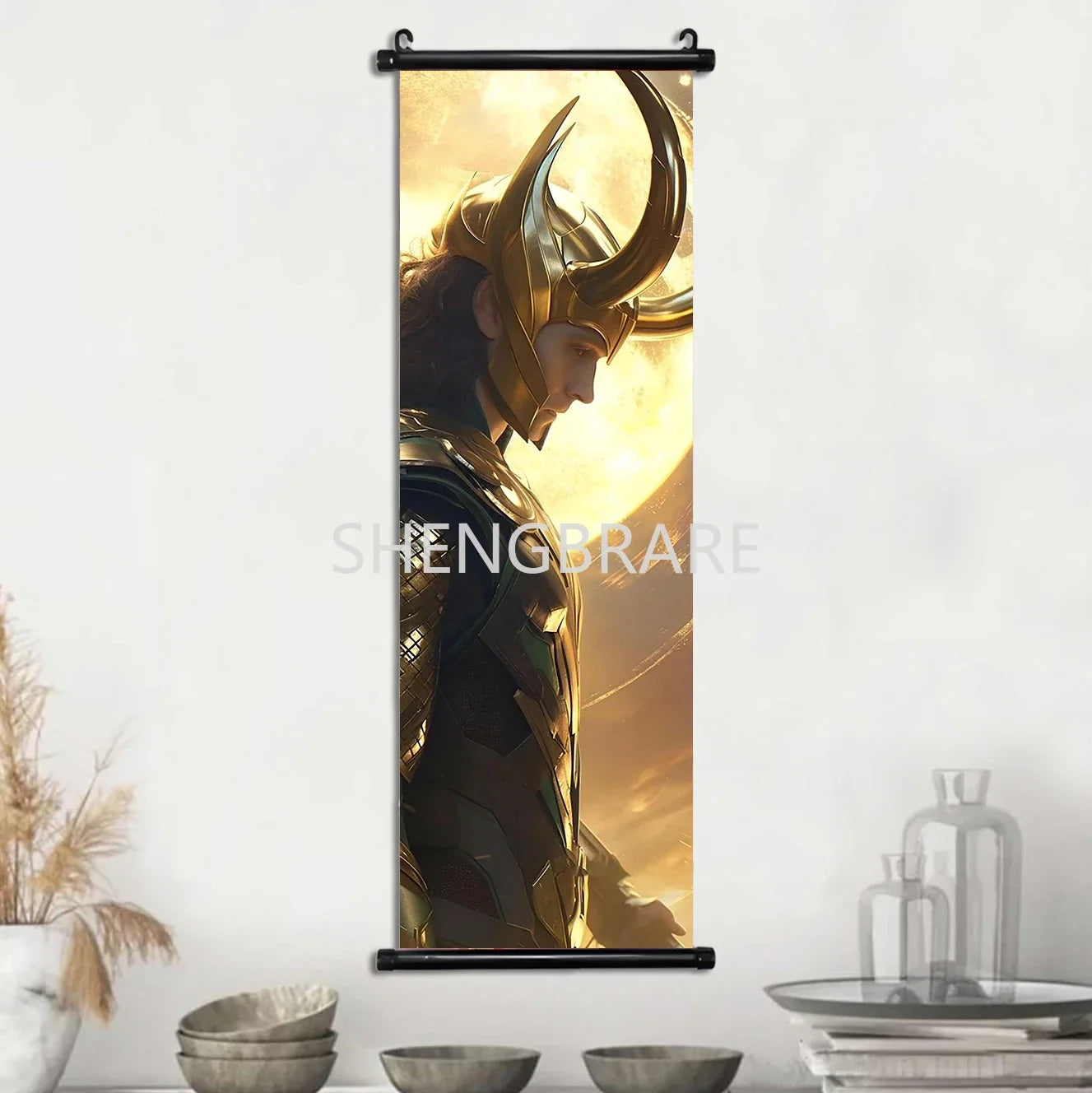 Marvel The Avengers Movie Loki Hanging Scroll Poster Artwork Home Decoration Decor Avengers Wallpaper Canvas Painting Print Gift