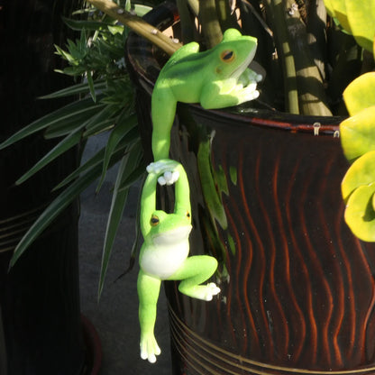 1set Adorable Couple Frog connected Statue - Whimsical Garden Decoration for Yard, Lawn, Porch, Balcony, Patio Outdoor Space - H
