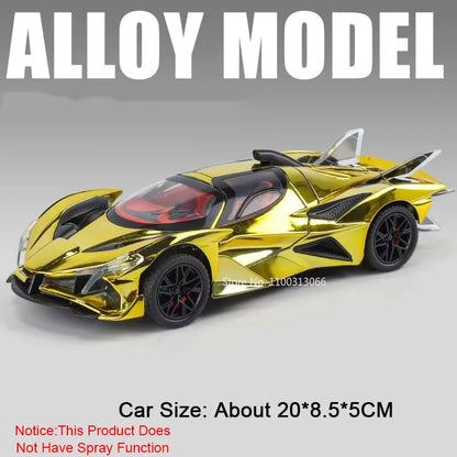 1:24 Pagani Huayra BC Apollo EVO Toy Cars Alloy Models Rubber Tires Doors Opened Miniature Sports Car  for Boys Collection Gifts