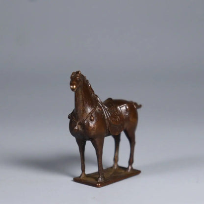 Antique Chinese Horse Metal Tang Horse Home Living Room Desktop Crafts Tea Pet Creative Animal Ornament Home Decor Desk Ornament
