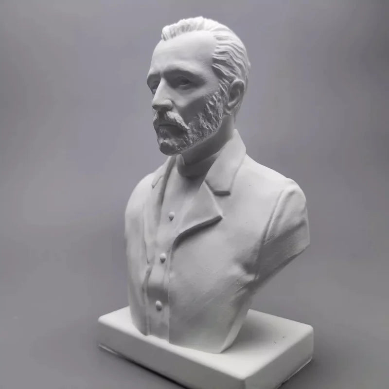 Artist Portrait Bust Statue - Textured Mini Plaster Head Sculpture for Art Lovers, Classroom Teaching | Eco-Friendly Decor Gift