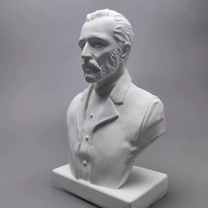 Artist Portrait Bust Statue - Textured Mini Plaster Head Sculpture for Art Lovers, Classroom Teaching | Eco-Friendly Decor Gift