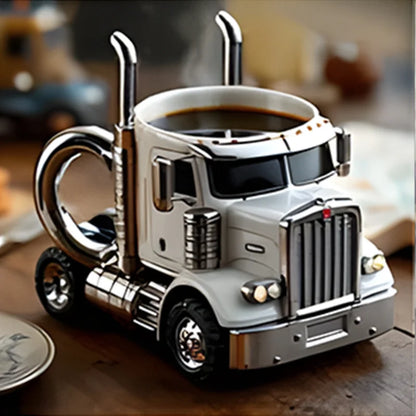 New Creative Truck Design Coffee Mug  1pcs Desktop Home Kitchen Semi Truck Coffee Cup 11 Ounces Semi-Trailer Water Cup Ornament