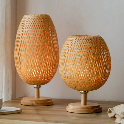 Bamboe Handwerk Weven Slaapkamer Studie Nachtkastje Lamp Bar Tafel Woonkamer Decoratie Warme Bamboe Lamp